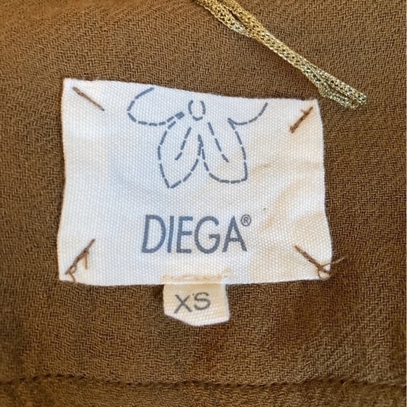 Diega Fringe Boho Dress Button Front Viscose Wool Maxi Self Tie Western Inspired - Picture 8 of 12